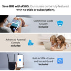 ASUS RT-BE88U WiFi 7 Router - x2 10G Ports, Up to 7.2 Gbps, Mesh Compatible