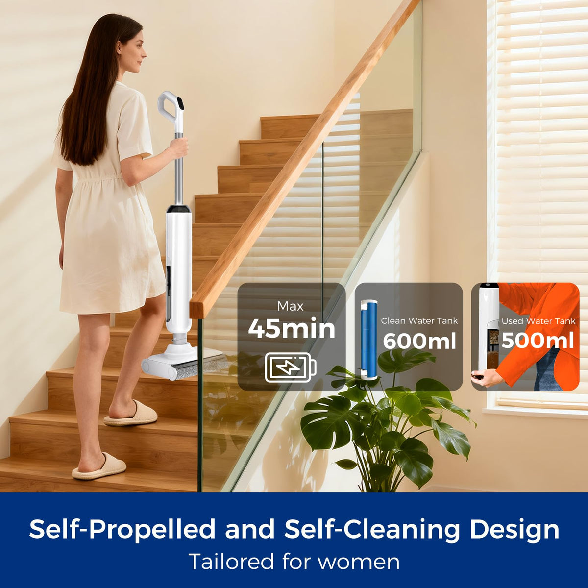 Wet Dry Vacuum Cleaner, Cordless Vacuum Mop
