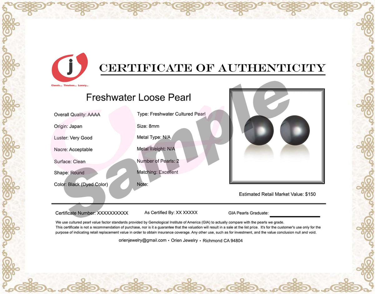 Pair of Japanese Freshwater Loose Cultured Pearls AAAA Graded Black Color 5-10mm Half Drilled or Undrilled for Jewelry Making Rings, Pendants, Earrings Add On Beads – Orien Jewelry