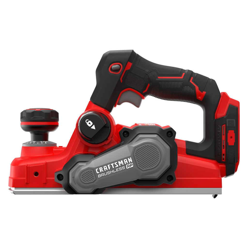 CRAFTSMAN V20 Cordless Brushless Hand Planer, 3-1/4 In. Fast Cutting Wood Planer with Dust Bag, Up to 15,000 RPM, Tool Only (CMCW350B)