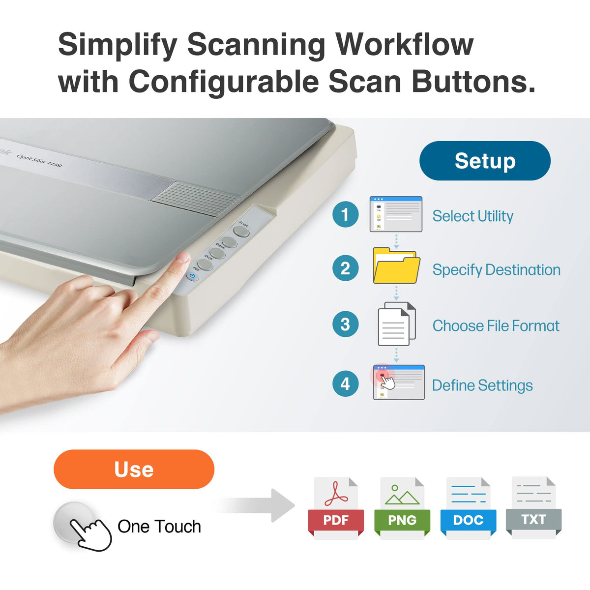 Plustek OS1180 - Flat Scanner for Graphics and Documents in A3 Format, Design Suitable for Libraries, Schools or Small Offices - Scanning A3 Documents in Approximately 9 Seconds