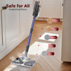 Steam Mop 6-in-1 Multi Accessories, Lager Removable Water Tank, 23FT Power Cable, Lightweight, Steam Cleaner for Floor Cleaning, Hardwood(Orchid)