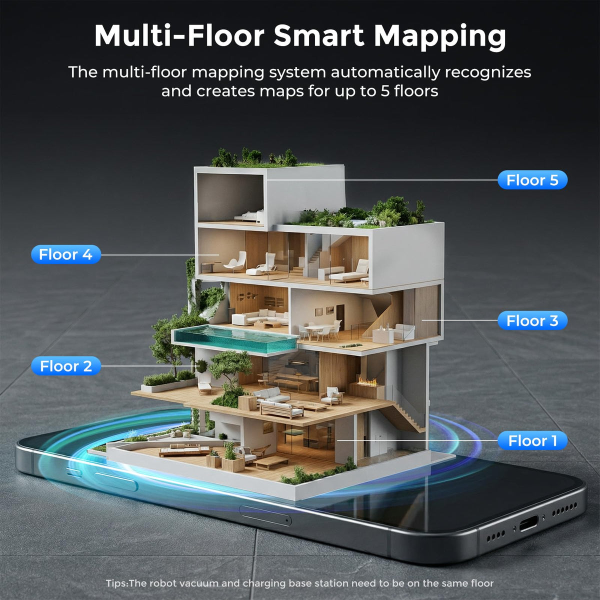 iMartine Robot Vacuum and Mop 18000Pa, Bagless, Smart Mapping, Red