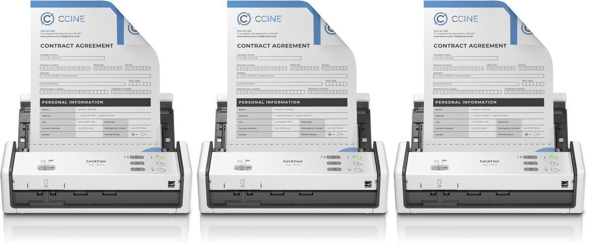 Brother ADS-1350W Wireless Compact Desktop Scanner | Scan Speeds of Up to 30ppm | Single Pass Double-Sided Scanning