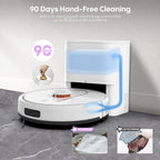 Bagotte Robot Vacuum and Mop Combo, 6000Pa LiDAR Navigation Robotic Vacuum with Mapping, Self-Emptying Station for 90 Days Hands-Free Cleaning, Wi-Fi/App/Voice Control, for Carpets&Hard Floors