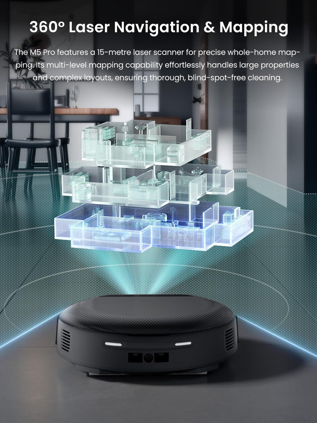 Lefant Robot Vacuum and Mop Combo Self Emptying, 23,000Pa, 120-Day, M5 Pro