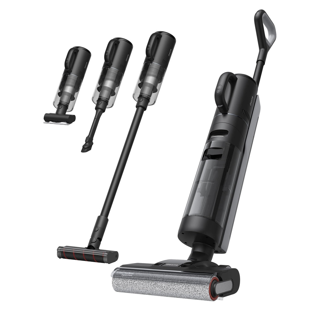 DREAME H12 Dual Vacuum Mop, 4-in-1 Cordless Vacuum Mop Combo, Wet Dry Vacuum Cleaner for Hard Floor, Cordless Vacuum for Multi-Surface, One-Step Self Cleaning with Hot Air Drying, Black