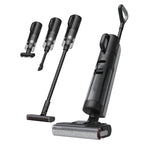 DREAME H12 Dual Vacuum Mop, 4-in-1 Cordless Vacuum Mop Combo, Wet Dry Vacuum Cleaner for Hard Floor, Cordless Vacuum for Multi-Surface, One-Step Self Cleaning with Hot Air Drying, Black