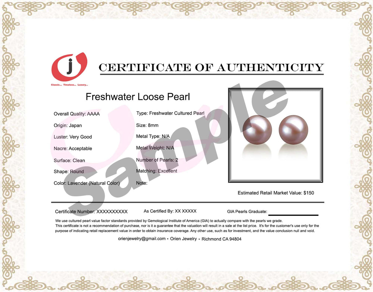 Pair of Japanese Freshwater Loose Cultured Pearls AAAA Graded Lavender Color 5-10mm Half Drilled or Undrilled for Jewelry Making Rings, Pendants, Earrings Add On Beads – Orien Jewelry