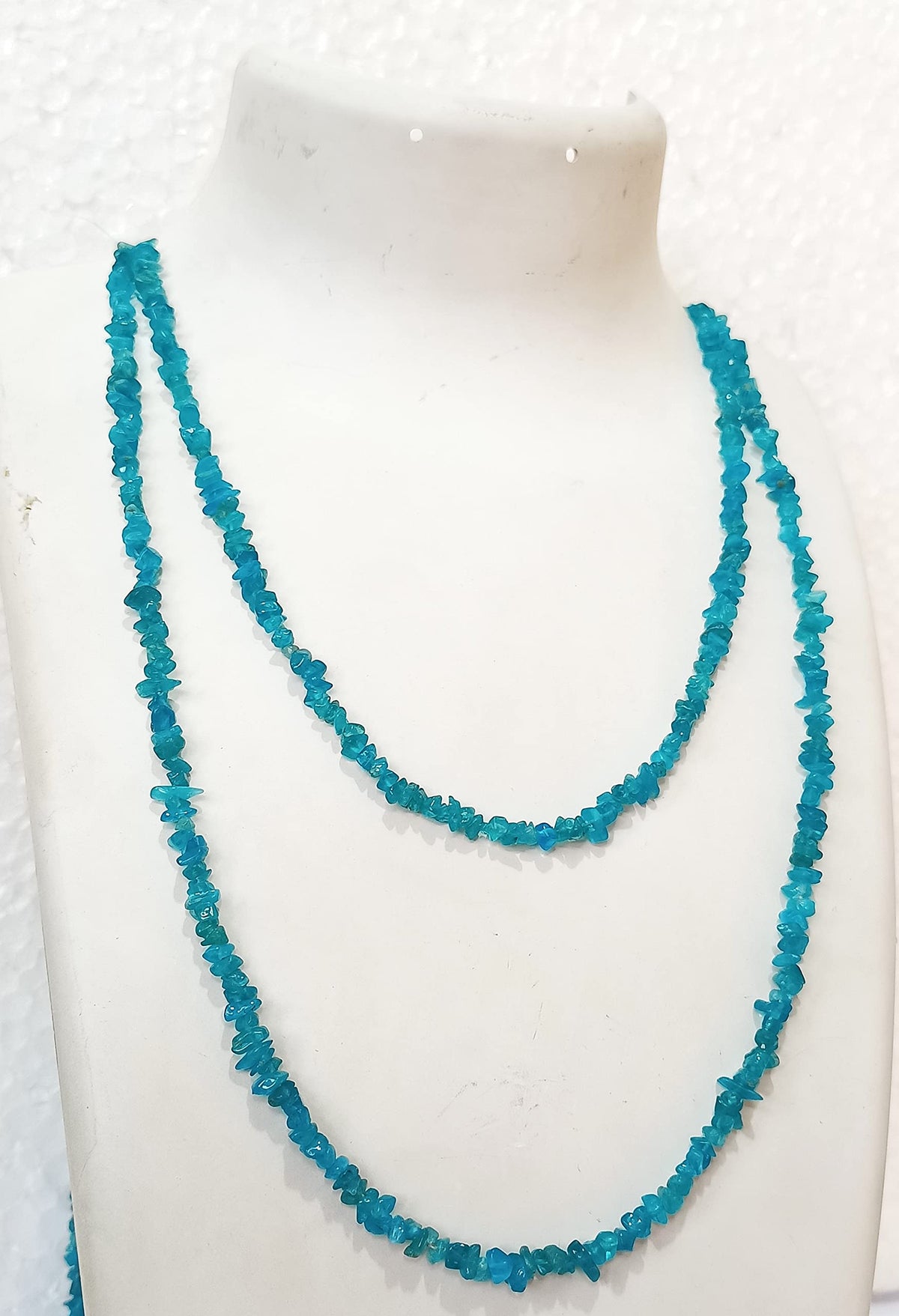 34" Natural Neon Apatite Chip Beads Strand -Pack of 20, Gravel Uncut/ Freeform Shape, 100 Ct, Nuggets for Beading- Jewelry Making, Art & Craft, Wholesale
