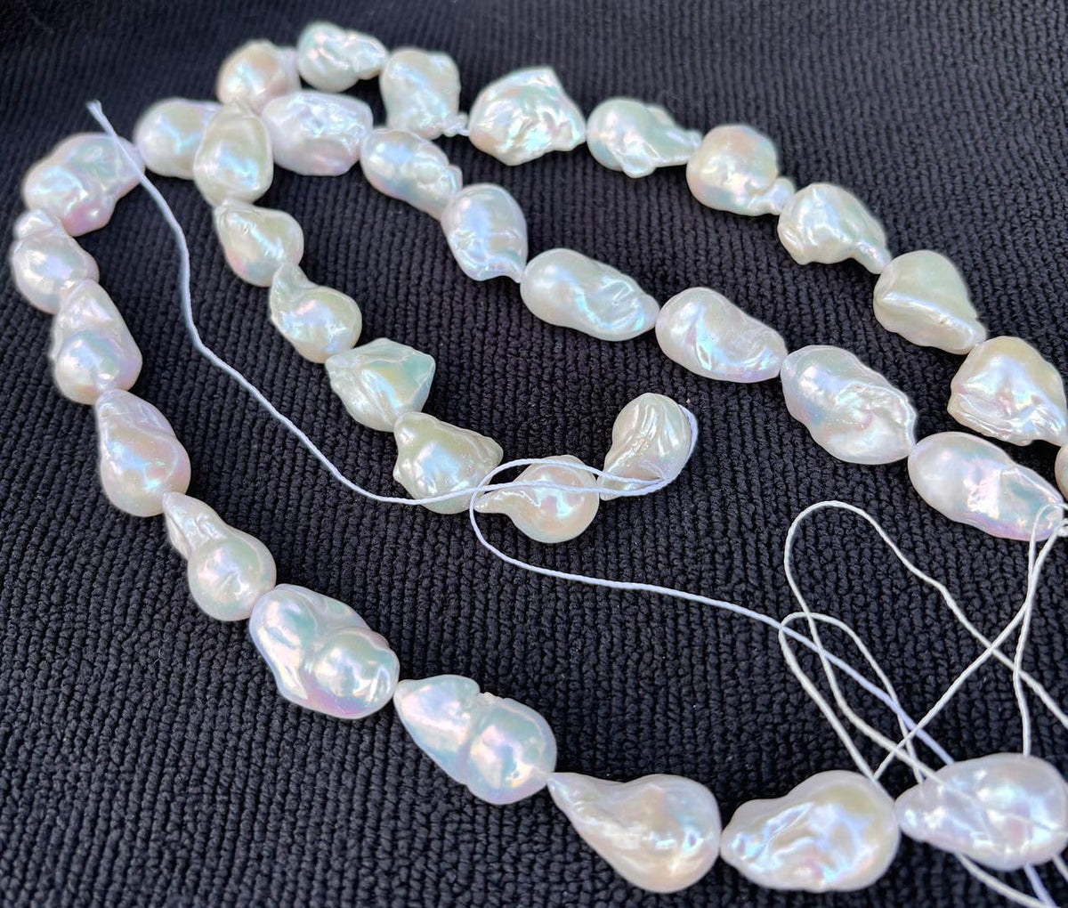 Adabele 15 Inch Real AAA High Luster Natural Baroque Pearl Beads 14mm-25mm