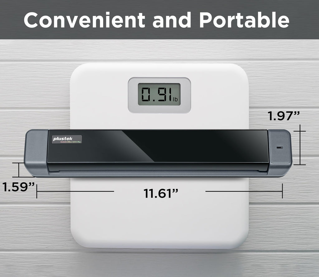 Plustek Mobile Scanner S410 Plus - Compact Portable Document Sheet-Fed