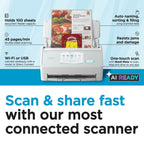 ScanSnap iX2500 Wireless or USB High-Speed Document Scanner, White