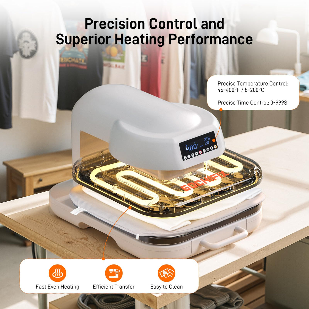 Heat Press Machine for T Shirts, 15"x15" Auto Shirt Press Machine w/ 4 Memory Modes, 15 Mins Auto-Off, Precise Temp/Timer Control, Fast Even Heat for Sublimation, HTV, Heat Transfer Projects