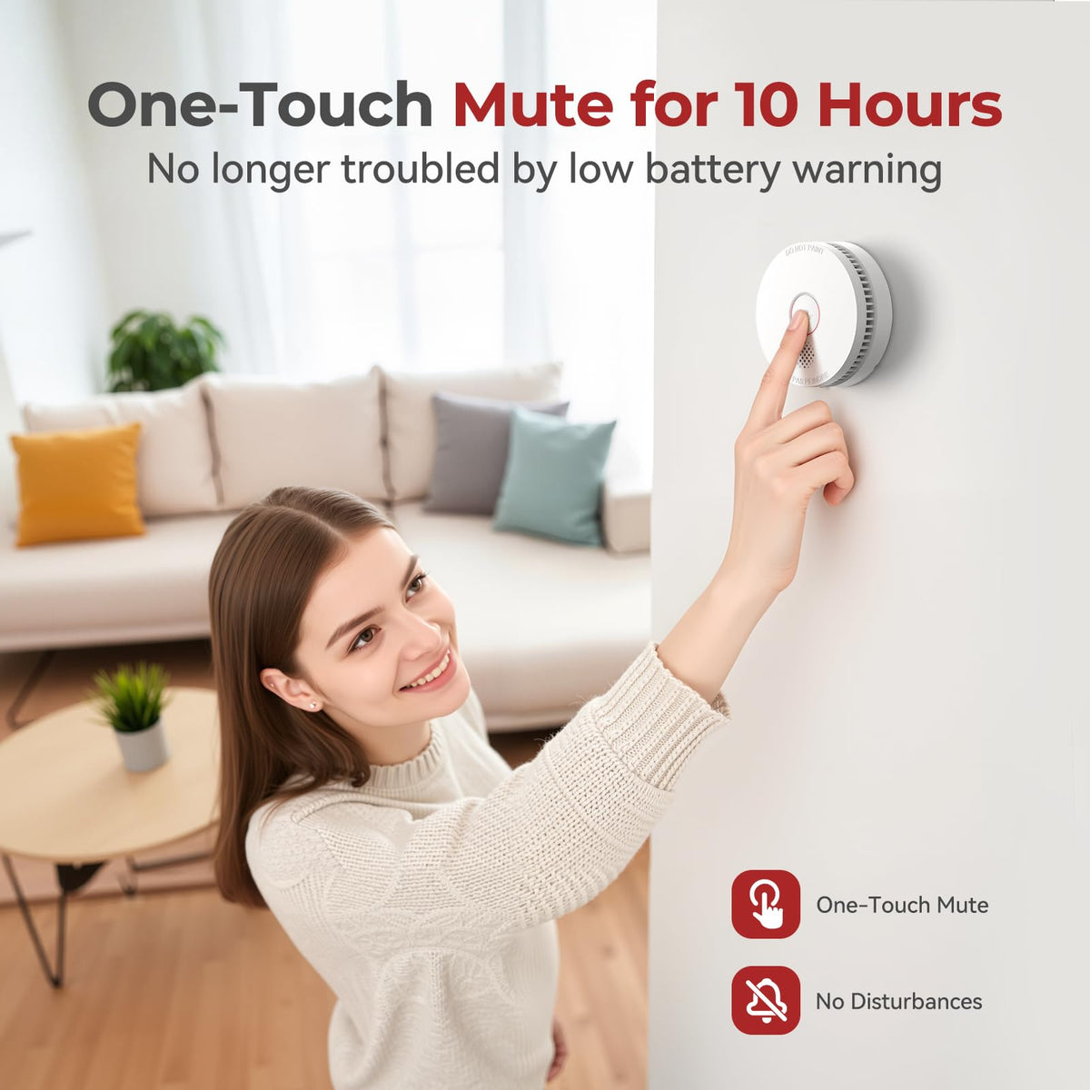 SITERLINK Smoke Detectors with 9V Replaceable Battery UL217 GS509A 10 Pack