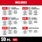 CRAFTSMAN 189 Piece Mechanics Tool Set, 1/4, 3/8 and 1/2 Inch Drive Socket Wrench Set with Thinner Ratchet, Steel 6 and 12-Point Sockets, Wrenches, Hex Keys and Specialty Bits, 90-Tooth (CMMT12134)