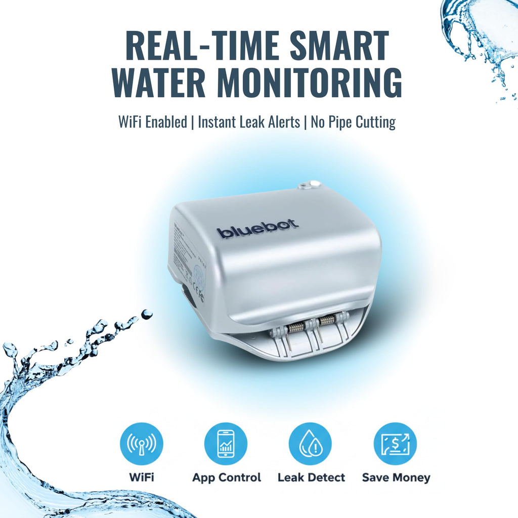 Bluebot Smart Water Flow Meter WiFi Clamp-On Leak Detector
