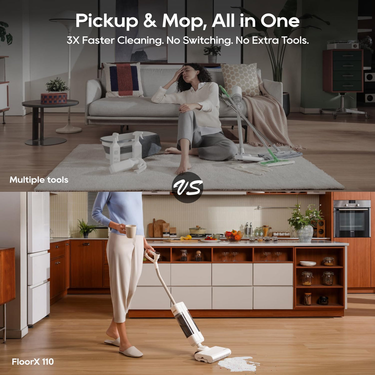 DREAME FloorX 110 Plus Cordless Hard Floor Cleaner, Household Wet & Dry Mop