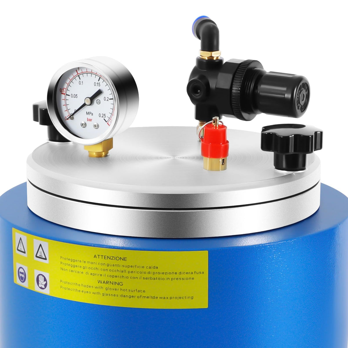 Wax Injector Vacuum Casting Machine 2.2L, 350W Round Barrel Mold 86-230°F with Double Nozzle Vacuum for Jewelry Wax Injection Beading Making Kit