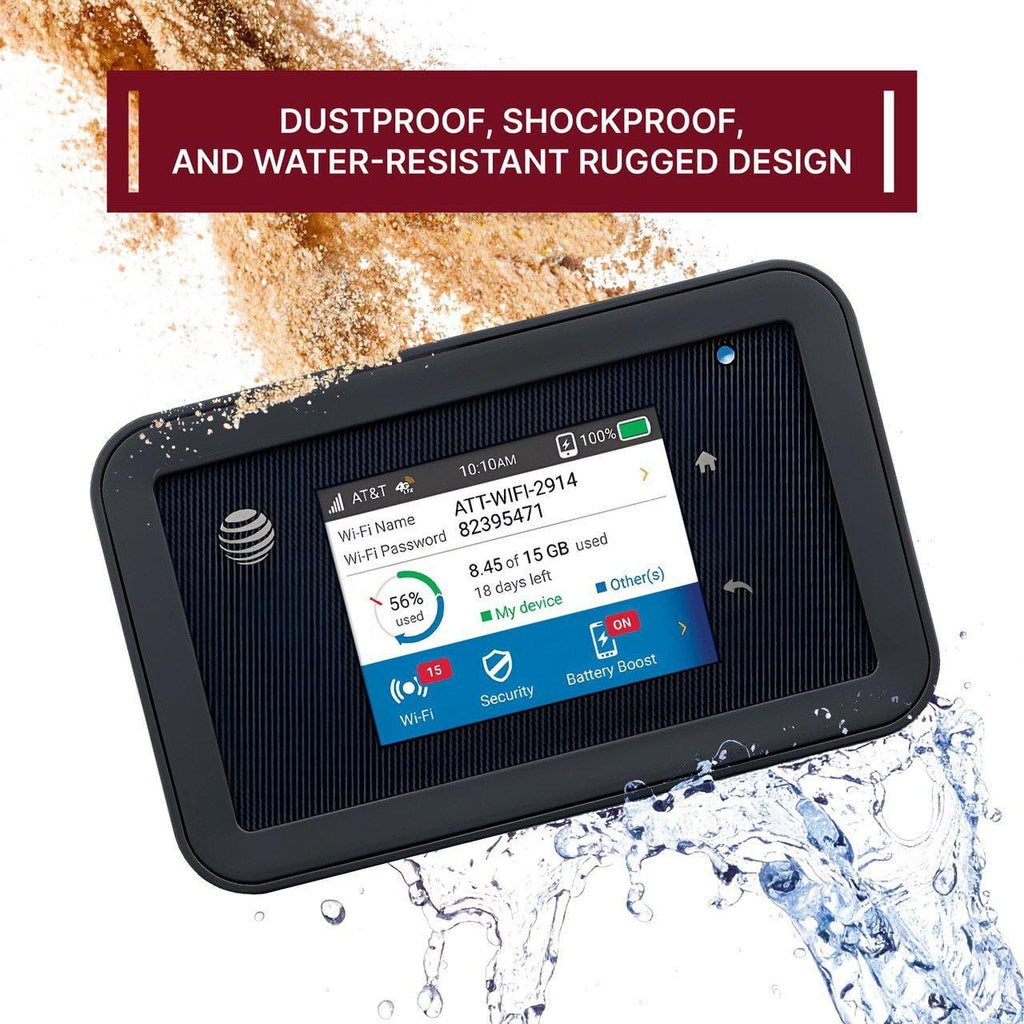 AT&T Unite Explore AC815S 4G LTE Mobile Hotspot, Portable WiFi Hotspot for Travel, Rugged IP65 Water & Dust Resistant, Up to 450 Mbps, 20+ Hour Battery, Dual-Band WiFi, (15 Devices) (Premium)