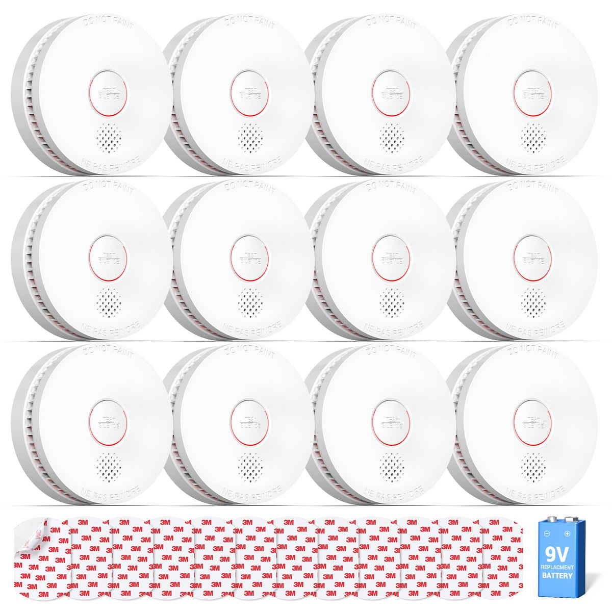 SITERWELL12 Pack Smoke Detector, 10 Year Product Life Fire Alarm