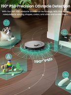 Lefant Robot Vacuum and Mop Combo, 10000Pa Suction, 75-Day Self-Emptying Base with Multi-Floor Mapping, 240Min Runtime, Ideal for Pet Hair & Carpets, Wi-Fi/Alexa/App Control, M2S Plus