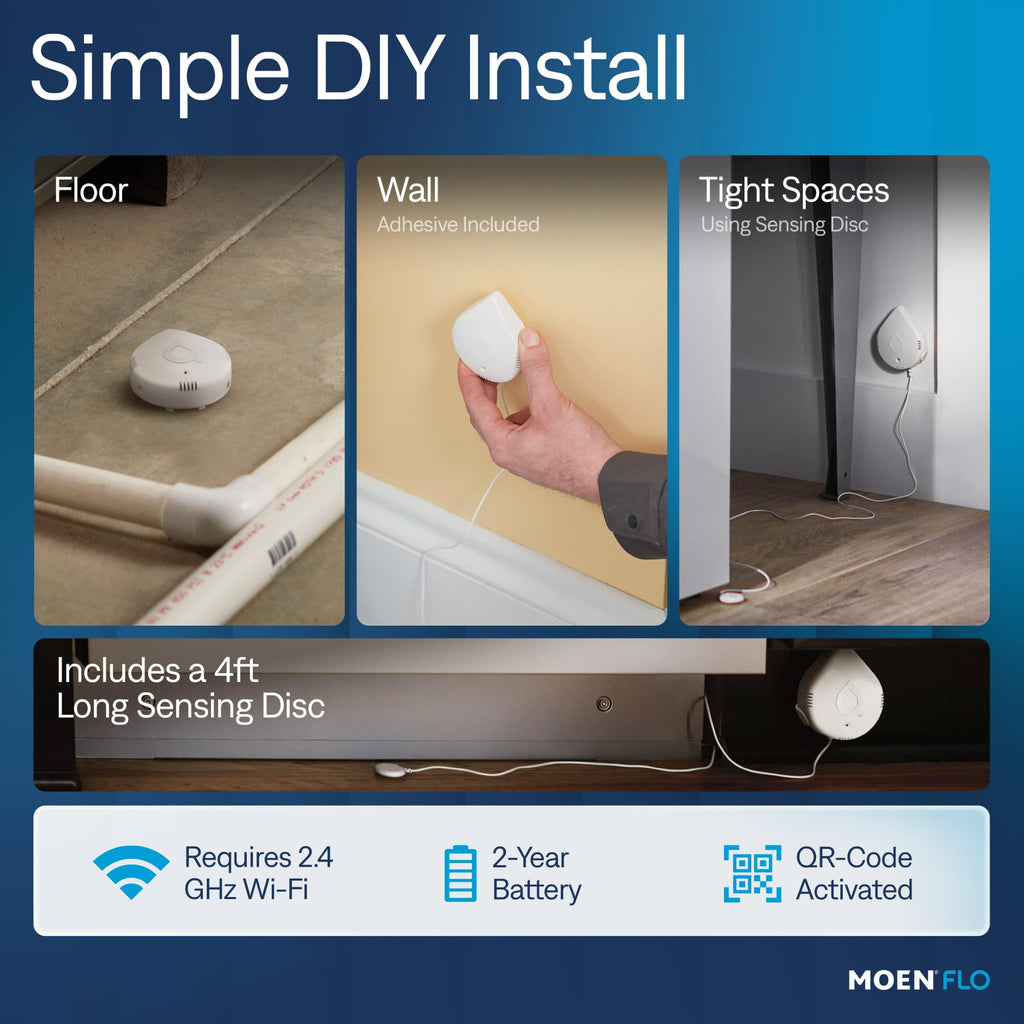 Moen Flo Detector, WiFi Enabled Water & Moisture Sensors, 3 pcs, 920-005