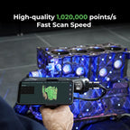 Creality 3D Scanner Raptor X for 3D Printing, 60fps 34 Cross Blue Laser & NIR WiFi 6 Consumer Handheld Scanner 0.02mm Accuracy, 24-Bit Fast Full-Color Scanning for Windows macOS