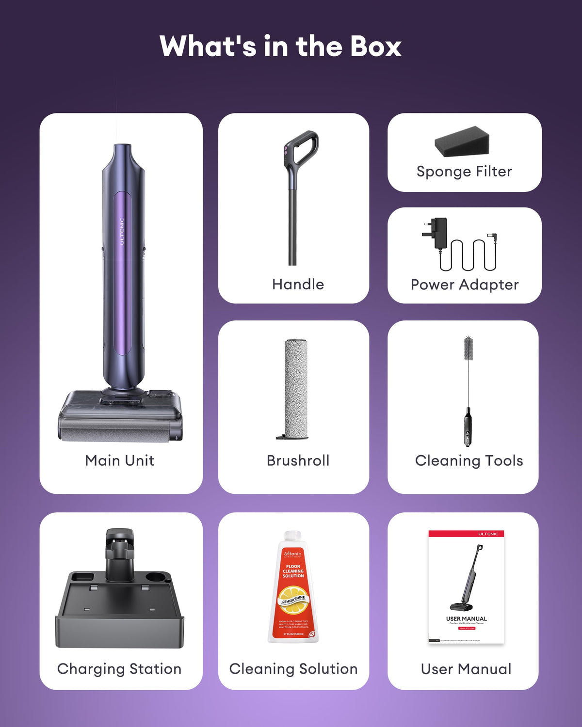Ultenic Cordless Vacuum Mop Combo Cleaner, 60Min Runtime For Wet&Dry Messes