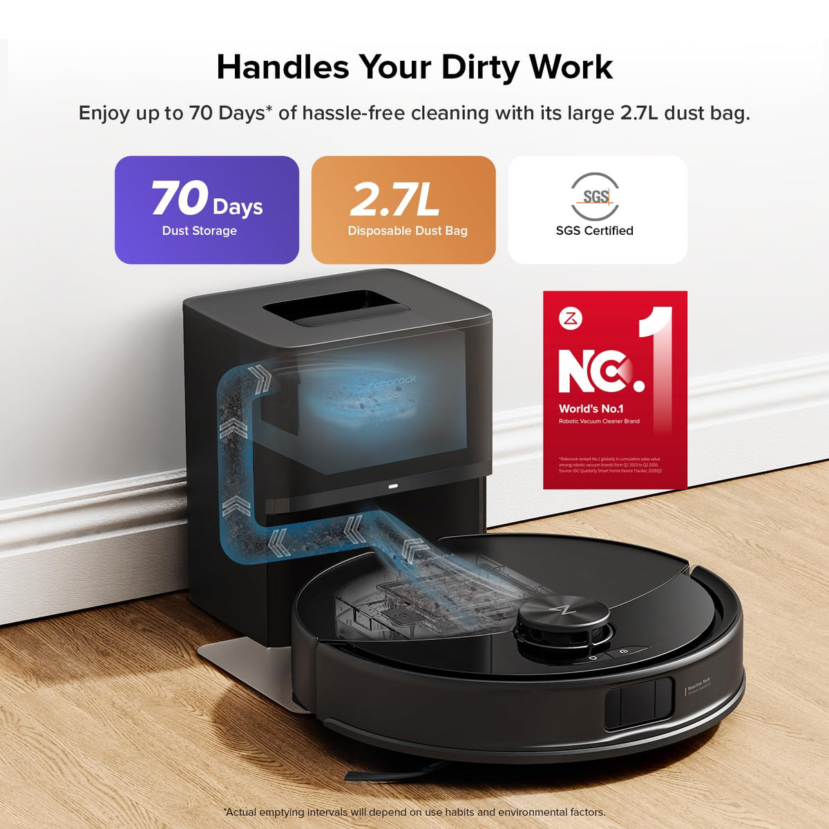 roborock Q10 S5+ Robot Vacuum and Mop, 10,000Pa Suction