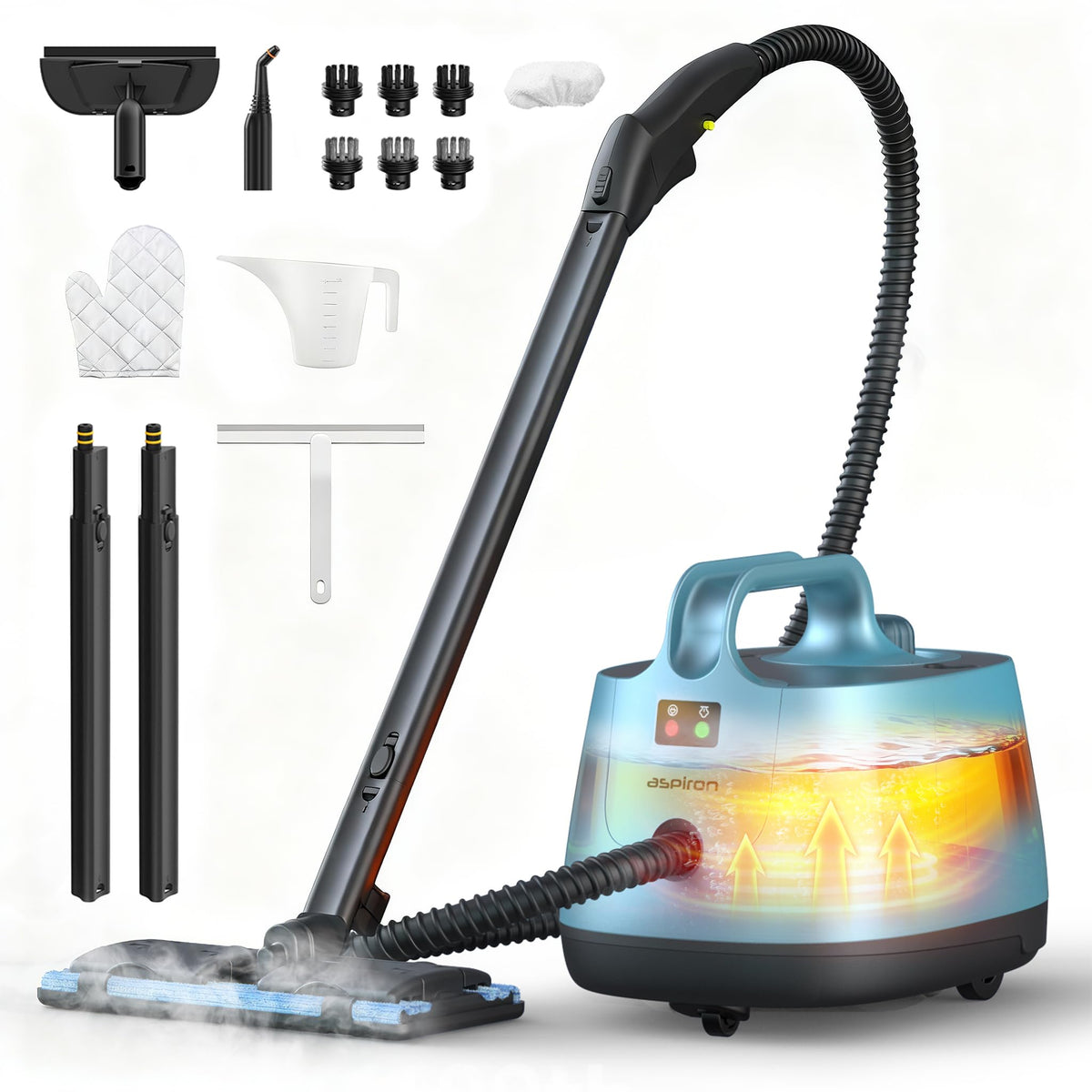 60PSI High Pressure Steam Cleaner, 293°F Heavy Duty Steam Mop, Multipurpose