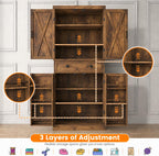 72" Tall Sewing Craft Storage Cabinet with Adjustable Shelves