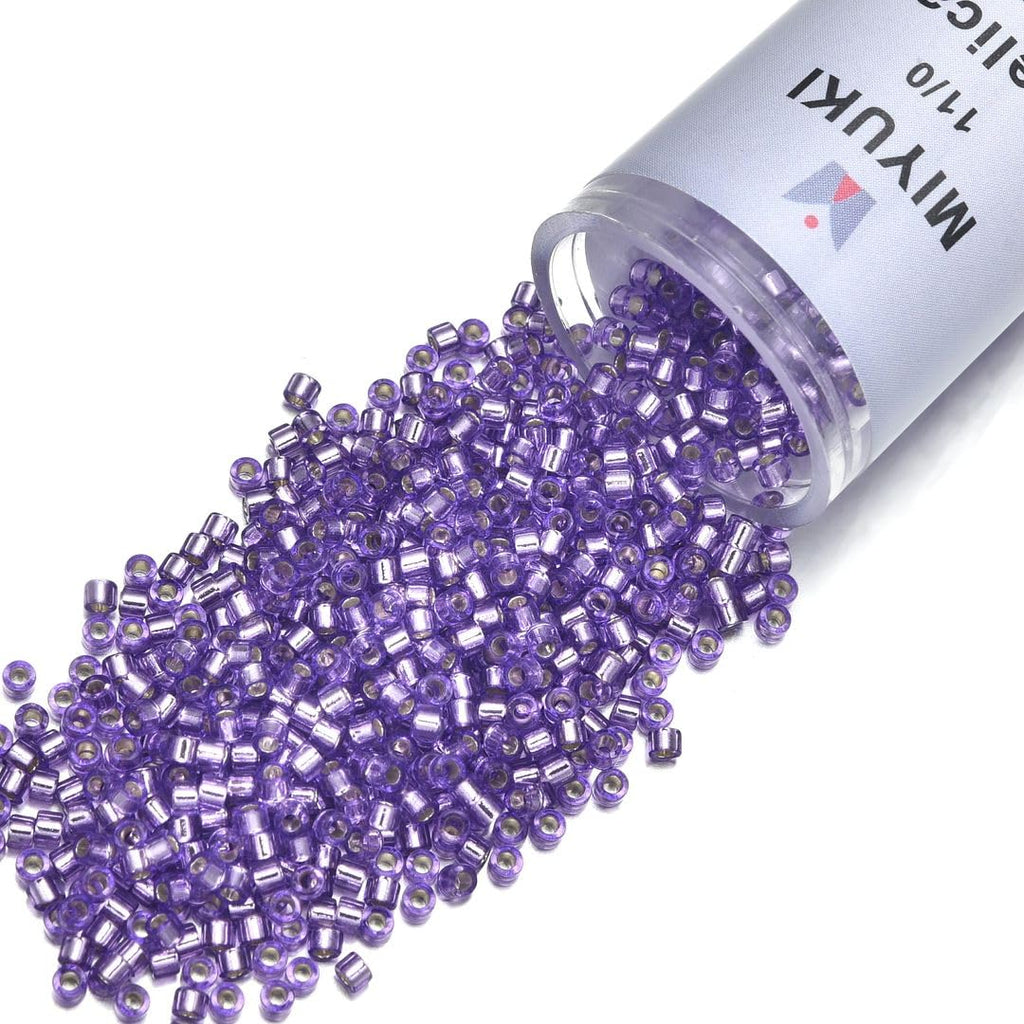 30g Miyuki Delica 11/0 Seed Beads, Translucent 24Kt Gold-Lined Opal DB230