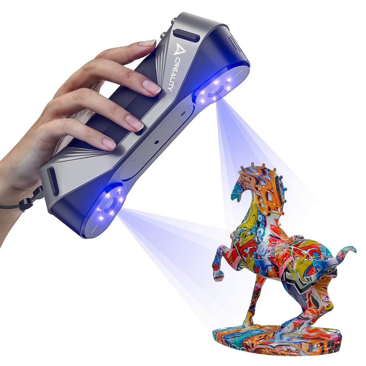 Creality CR-Scan Ferret 3D Scanner for 3D Printing Handheld Scanner 30 FPS Scanning Speed 0.1mm Accuracy Full Color for Android Phone PC Win 10/11