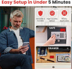 Kini Wi-Fi Motion Sensor Alarm & Tamper Alert- Instant App, SMS & Email Alerts - Gun Safes, Cabinets, Drawers - Easy Install, No Subscription, Rechargeable 12-18 Month Battery, IFTTT