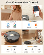 uninell Robot Vacuum and Mop Combo,5000Pa Robotic Vacuum Cleaner,180mins Runtime Vacuum Robot with App/Remote/Alexa Control, Ideal for Hard Floor/Carpet/Pet Hair, Self-Charge,Schedule Clean(UR1)