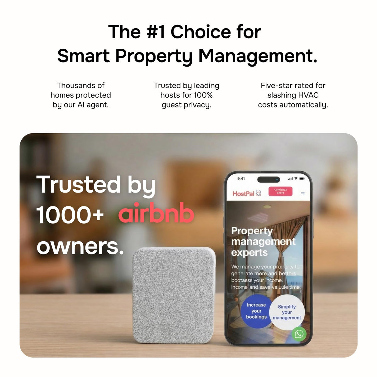 Layla Smart Home Agent 9-in-1 Smart Sensor & Air Quality Monitor (CO2, bVOC, Humidity) | Noise & Motion Detector, AC Controller, Energy Savings | Compatible with Alexa & Google Home | No Subscription