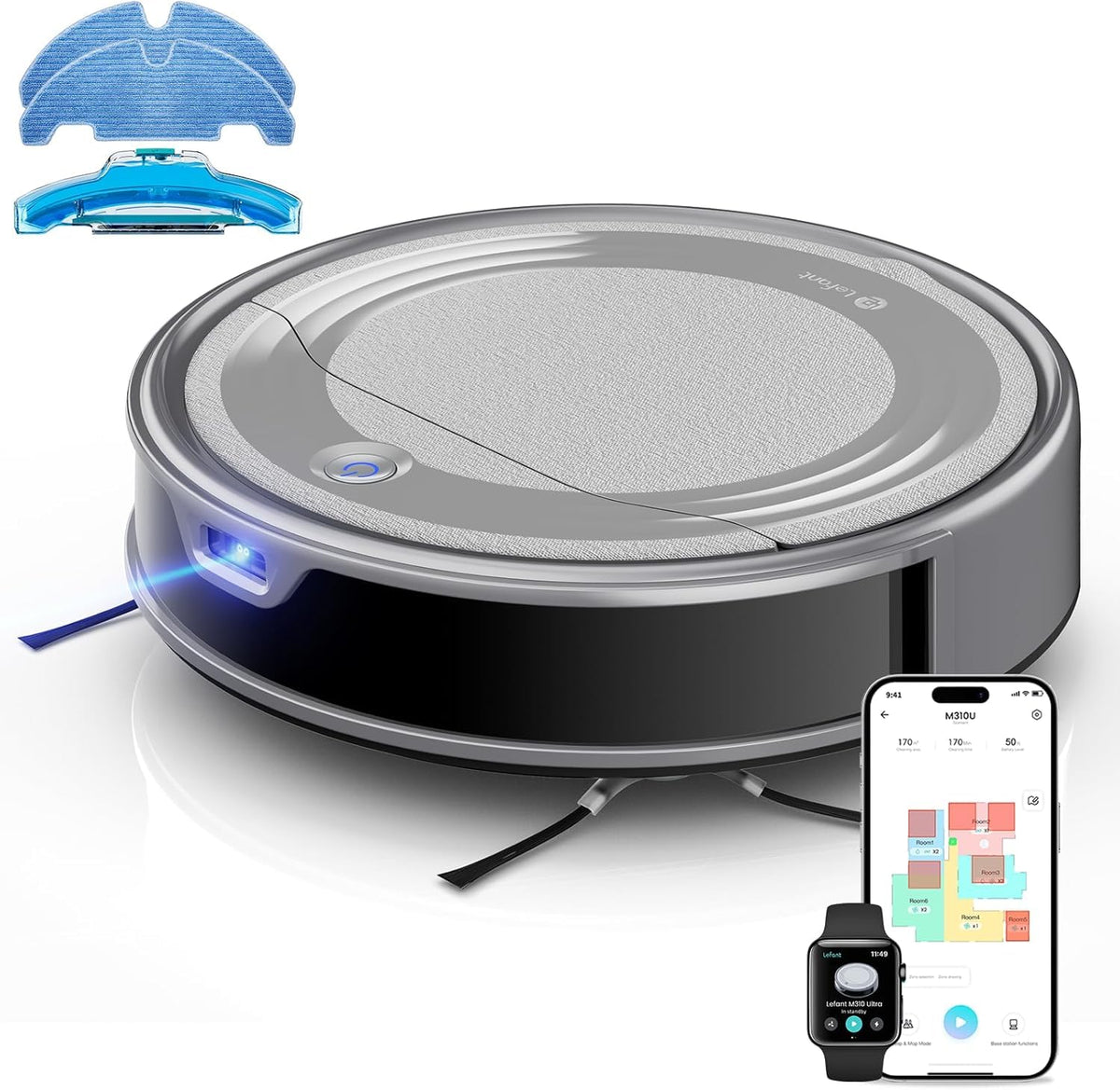 Lefant M310 Ultra Robot Vacuum and Mop, 6000Pa, with ToF LiDAR Navigation