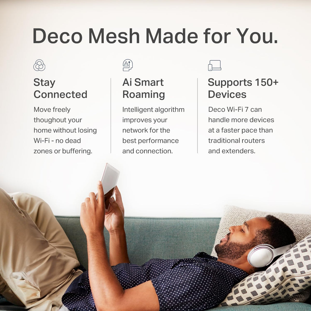 TP-Link Deco 7 BE23 Dual-Band BE3600 WiFi 7 Mesh Wi-Fi System, 3-Pack