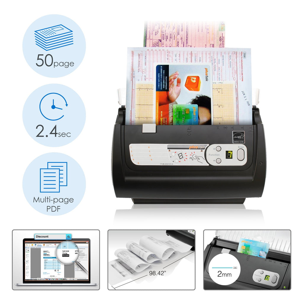 Plustek PS186 Desktop Document Scanner
