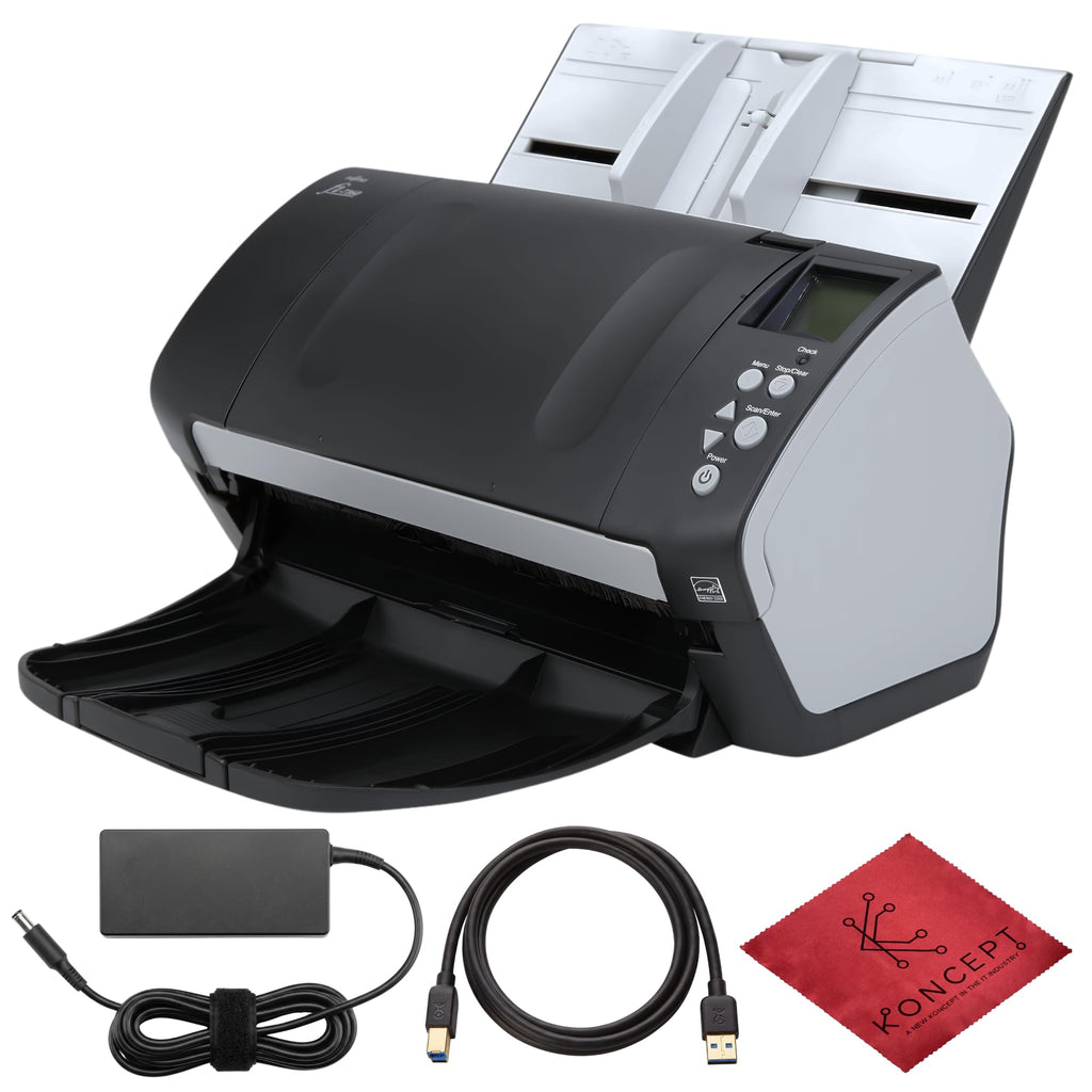 FI-7160 Fujitsu Document Scanner - Duplex - Scanners for Computers with 24V & USB 3.0 Cable, 8.5 X 14 in, 600 DPI, 60 PPM (Mono/Color), ADF, 4000 Scans Per Day (Renewed)