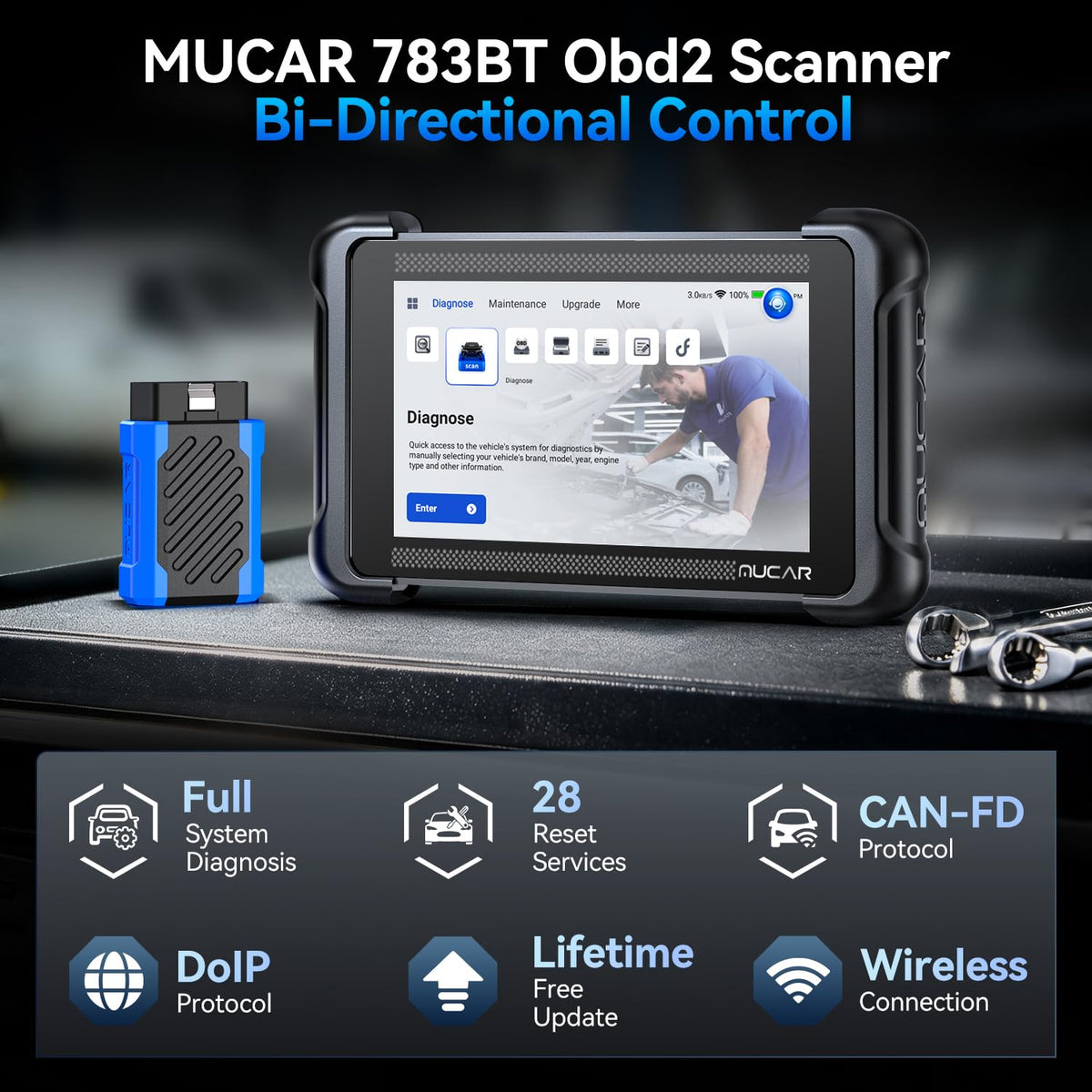 MUCAR 783BT Bidirectional Full System OBD2 Scanner Diagnostic Tool