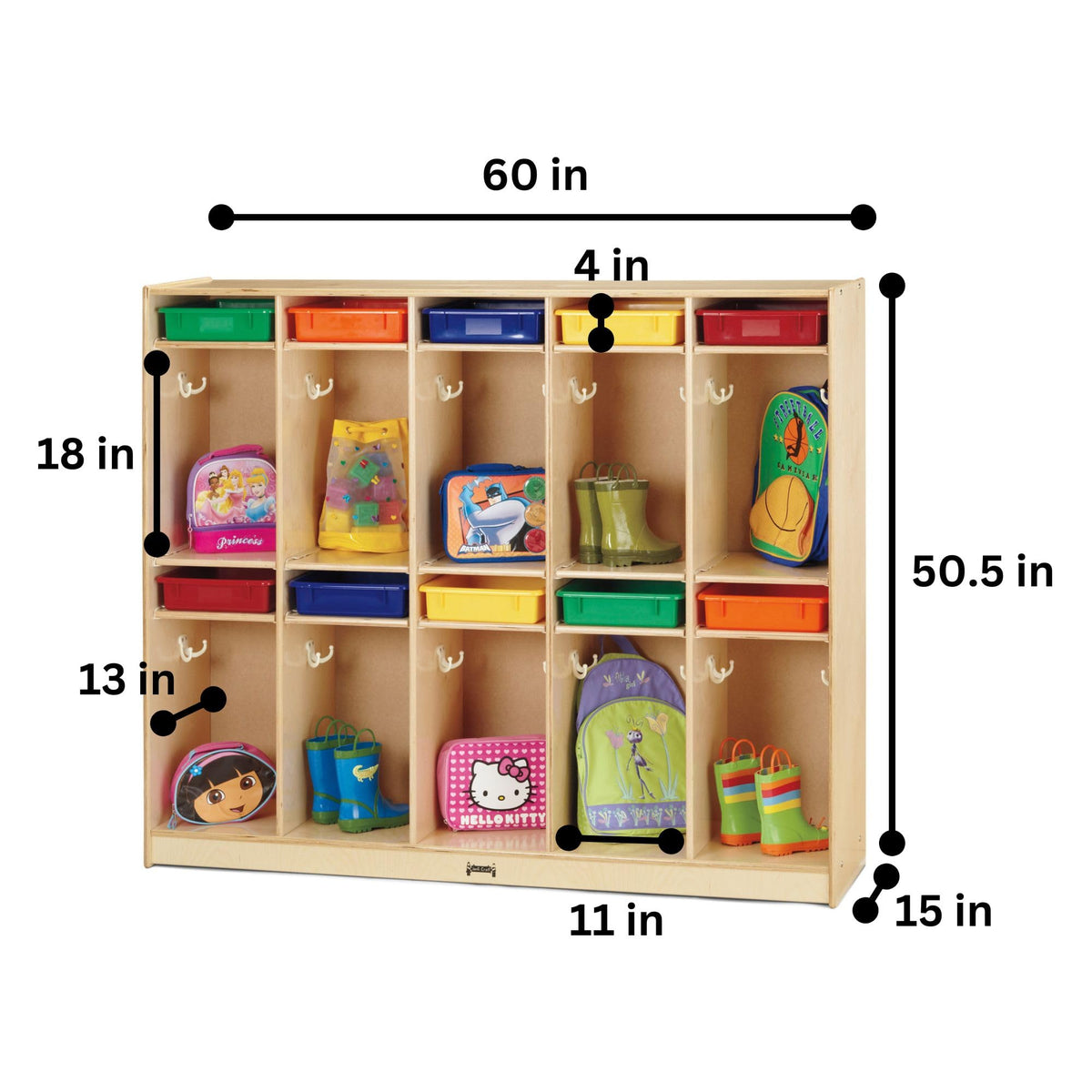 Jonti-Craft 6679JC Take Home Center with Colored Bins, Wood