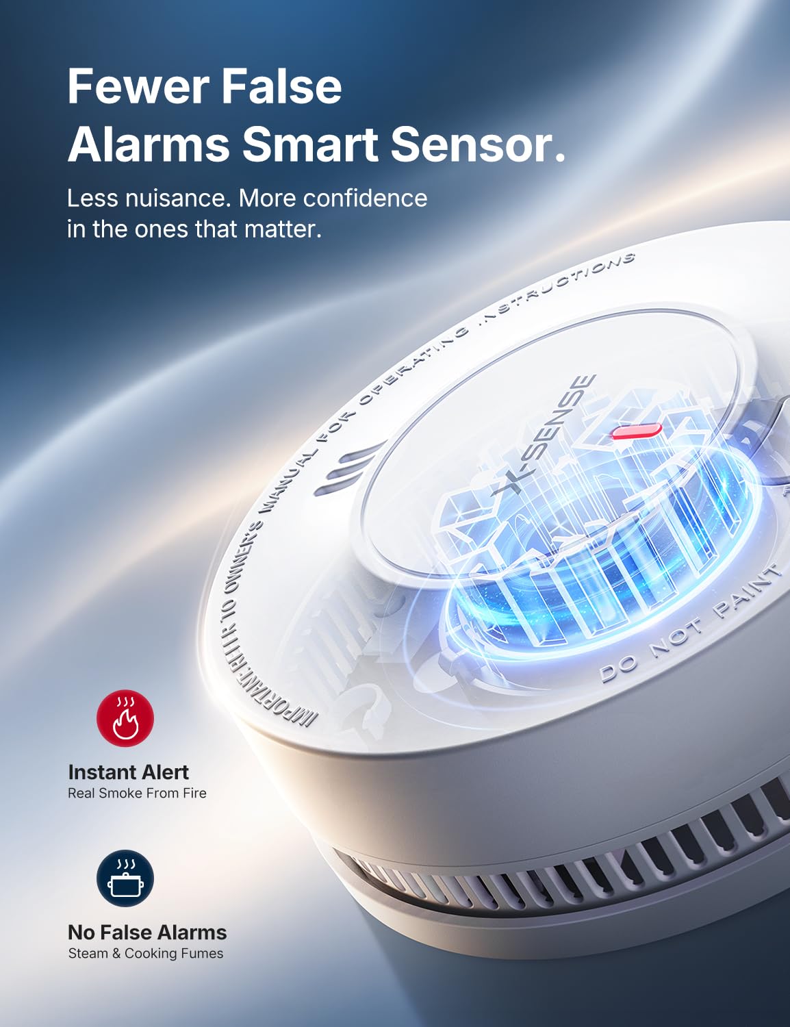 X-Sense Smoke Detector, 10-Year Battery, UL 217 Certified, SD2J0AX, 10-Pack