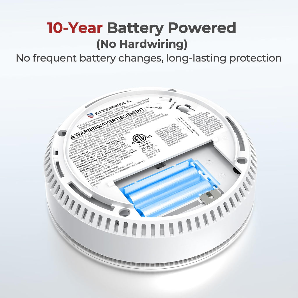 Siterlink Smoke Detectors 10 Year Sealed Battery Operated 6 Pack
