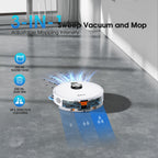 SHELIKI Robot Vacuum and Mop Combo, 3-in-1 Robotic Vacuums Cleaner with 70-Day Self-Emptying Base, LiDAR Navigation Smart Mapping & Strong 6000Pa Suction, for Pet Hair, Hard Floor, Carpet