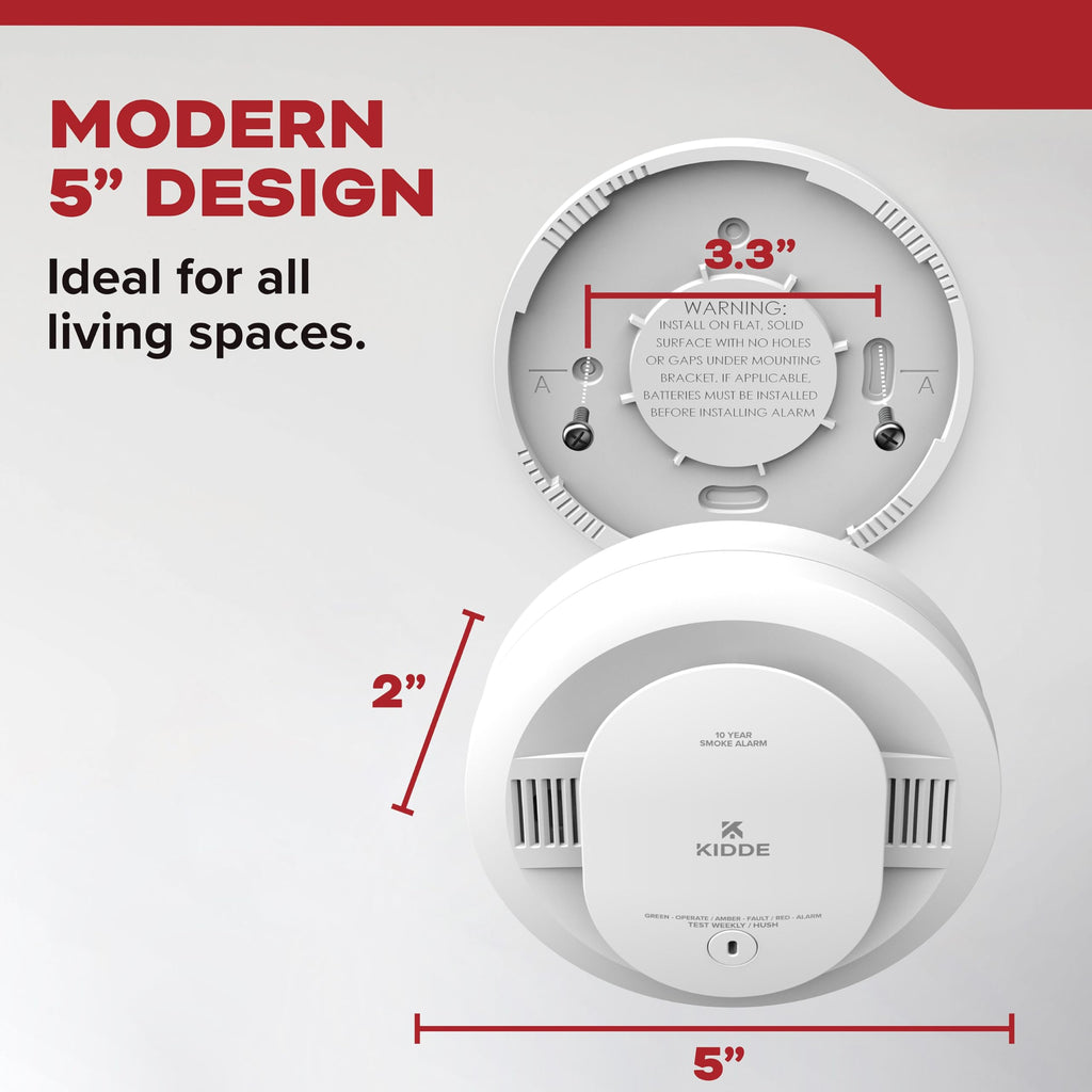 Kidde Smoke Detector, 10-Year Battery-Powered, 20SD10-V, 3 Pack