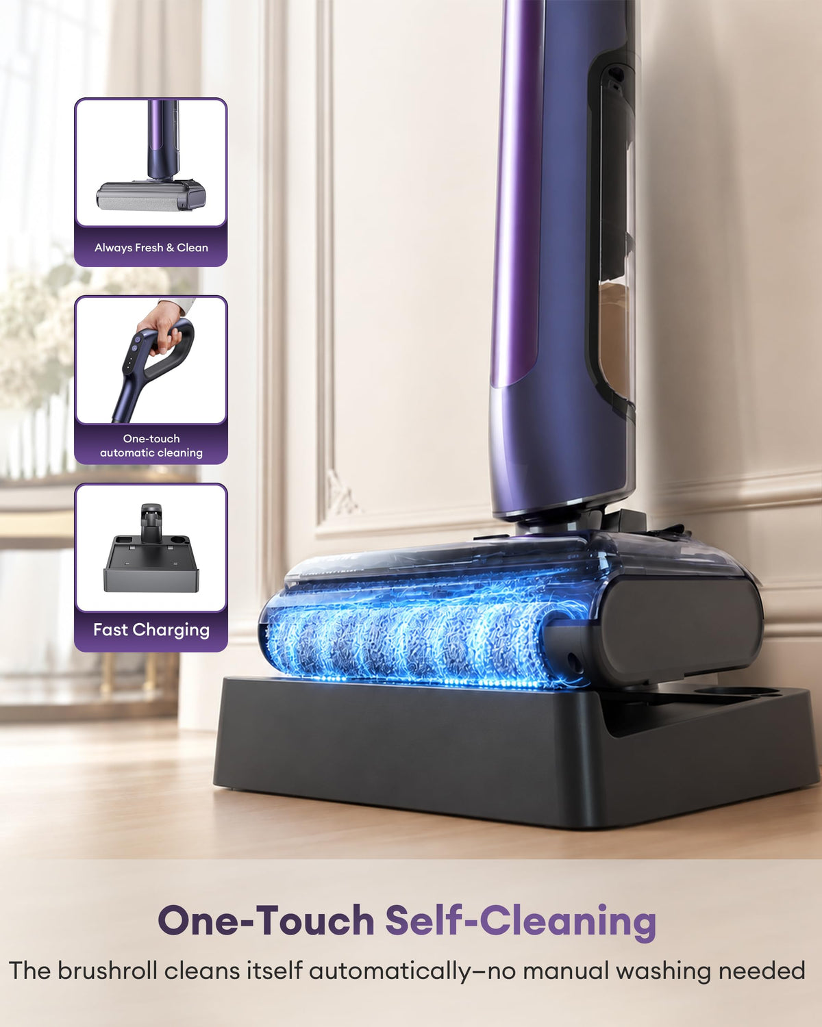 Ultenic Cordless Vacuum Mop Combo Cleaner, 60Min Runtime For Wet&Dry Messes