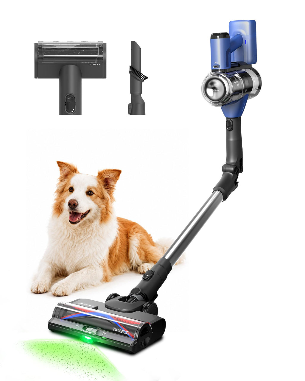 Tineco Pure ONE S15 Essentials Cordless Vacuum Cleaner, Stick Vacuum Rechargeable with Anti-Tangle Brush, LED Headlights for Hard Floor, Pet Hair & Home Cleaning