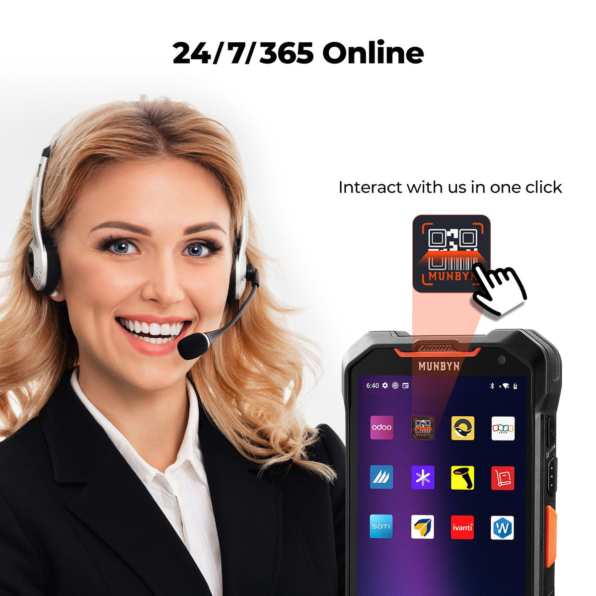 MUNBYN AceScan AS01 Android 14 Barcode Scanner(Android 18 Upgrade Only Available After MUNBYN Official Release), 6” Screen, 16-Hour Workday Mobile Computer PDA, Work with Zebra SE4710 Scanner Engine